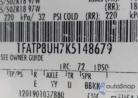 2019 Ford Mustang Ecoboost Premium z USA, uszkodzony, nr VIN 1FATP8UH7K5148679